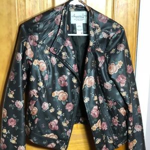 Floral Leather Jacket